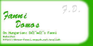 fanni domos business card